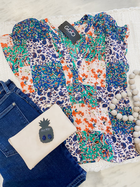 Flutter Foral in Teal