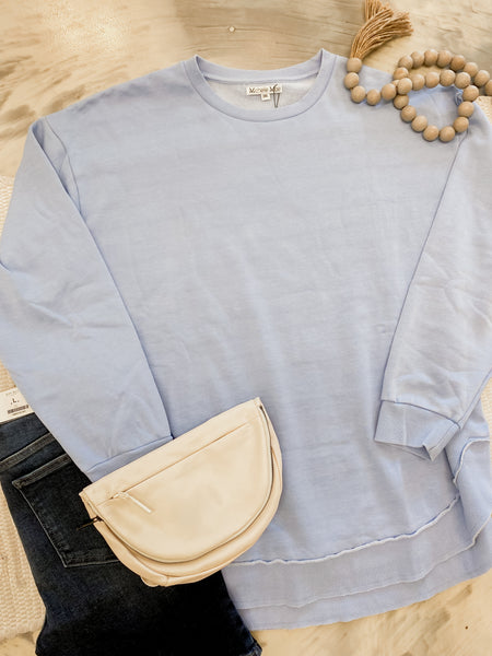 Vintage Wash Pullover Dusty Blue