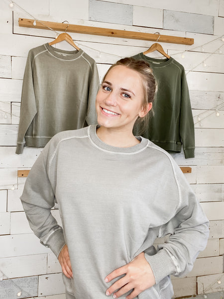 Bountiful Basic Pullover Sleet