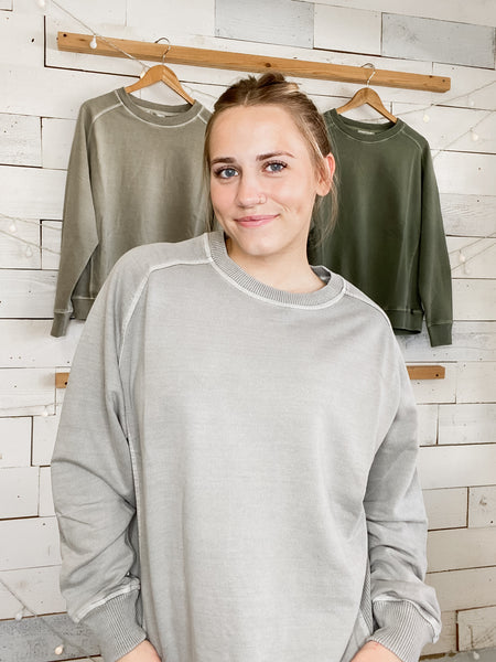 Bountiful Basic Pullover Sleet