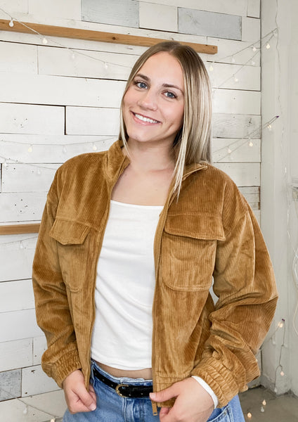 Cordurory Mock Jacket Mustard