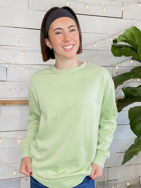 Vintage Wash Pullover Spring Leaf