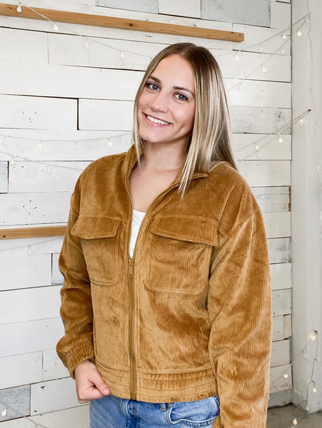 Cordurory Mock Jacket Mustard