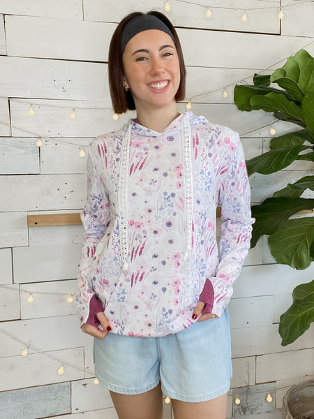 Michelle Mae Hailey Pullover Hoodie in Wildflower Gardens