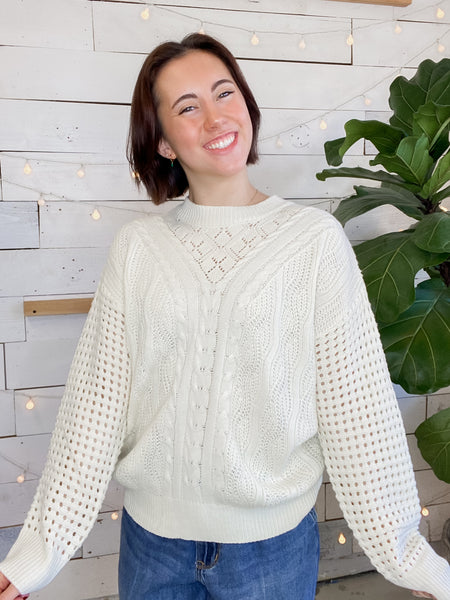 Michelle Mae Jasmine Open Knit Sweater