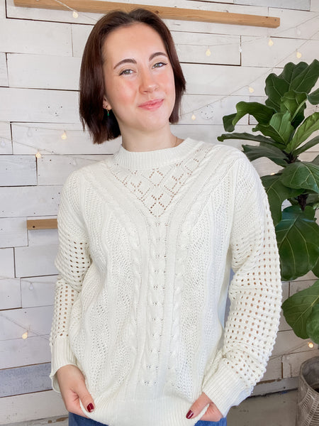 Michelle Mae Jasmine Open Knit Sweater