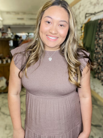 Free Flowin Fall Dress Mocha