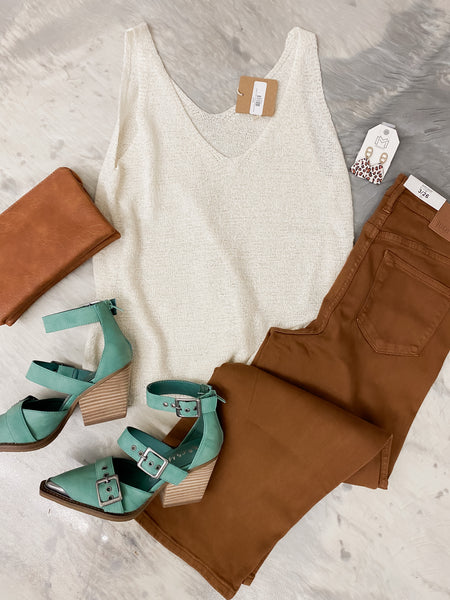Watch Me Wear it Tank in Ivory