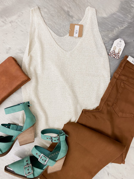 Watch Me Wear it Tank in Ivory