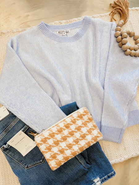 Michelle Mae Josie Cozy Crew Sweater Sky Blue