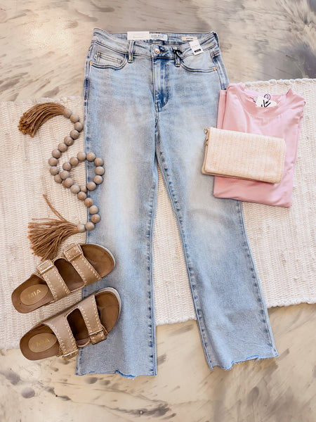 Judy Blue MR Kick Flare with Raw Hem