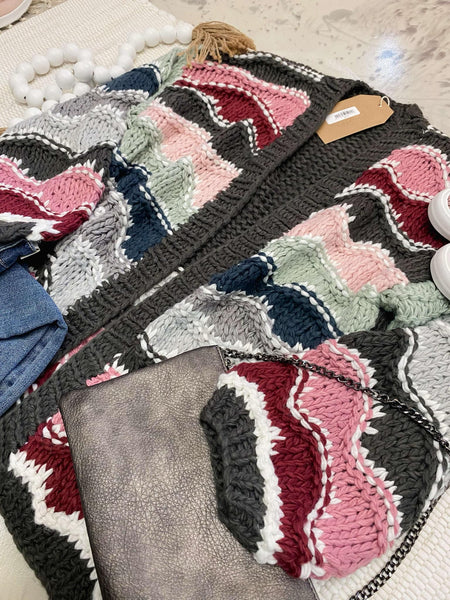 Hand Crochet Knit Cardigan