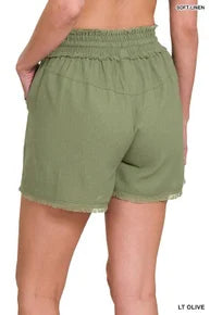 Olive 'bout That Fray Hem Shorts