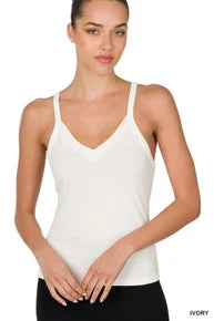 Ribbed White Tank