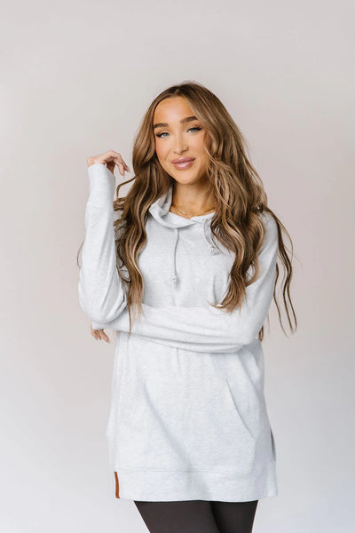 Ampersand Ave Sideslit Hoodie White Mist