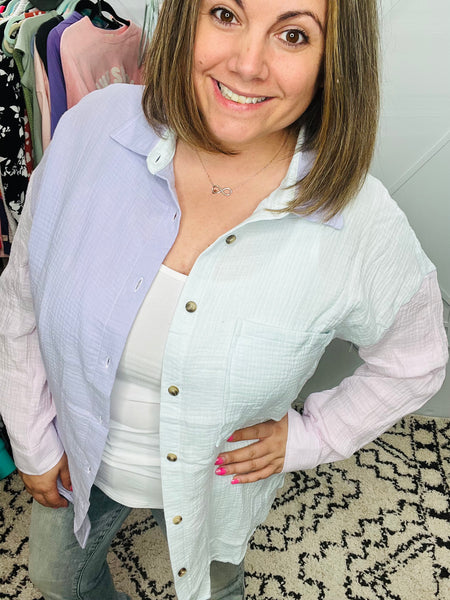 Simply Southern Colorblock Buttonup