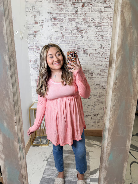 Peplum Mineral Wash Tunic