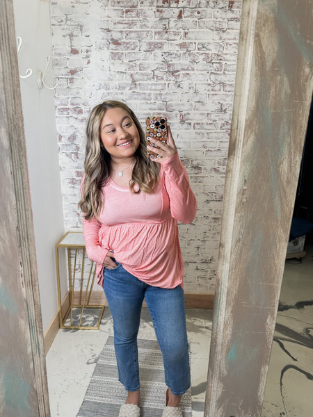Peplum Mineral Wash Tunic