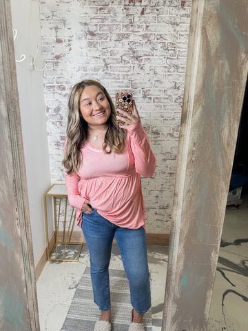 Peplum Mineral Wash Tunic