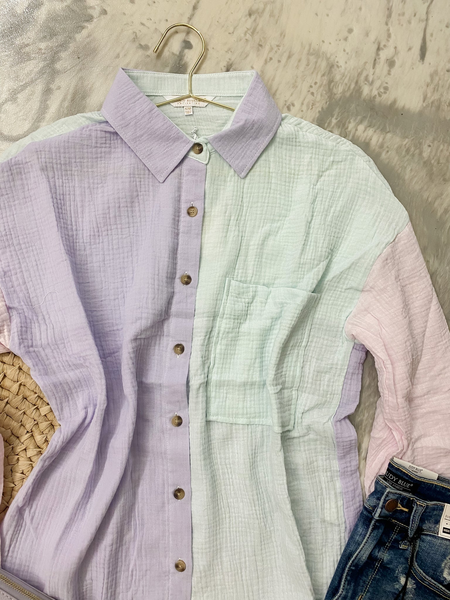 Simply Southern Colorblock Buttonup