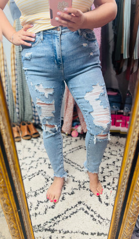 Judy Blue HW Sharken Bite Jeans