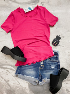 Ribbed Basic Fuchsia