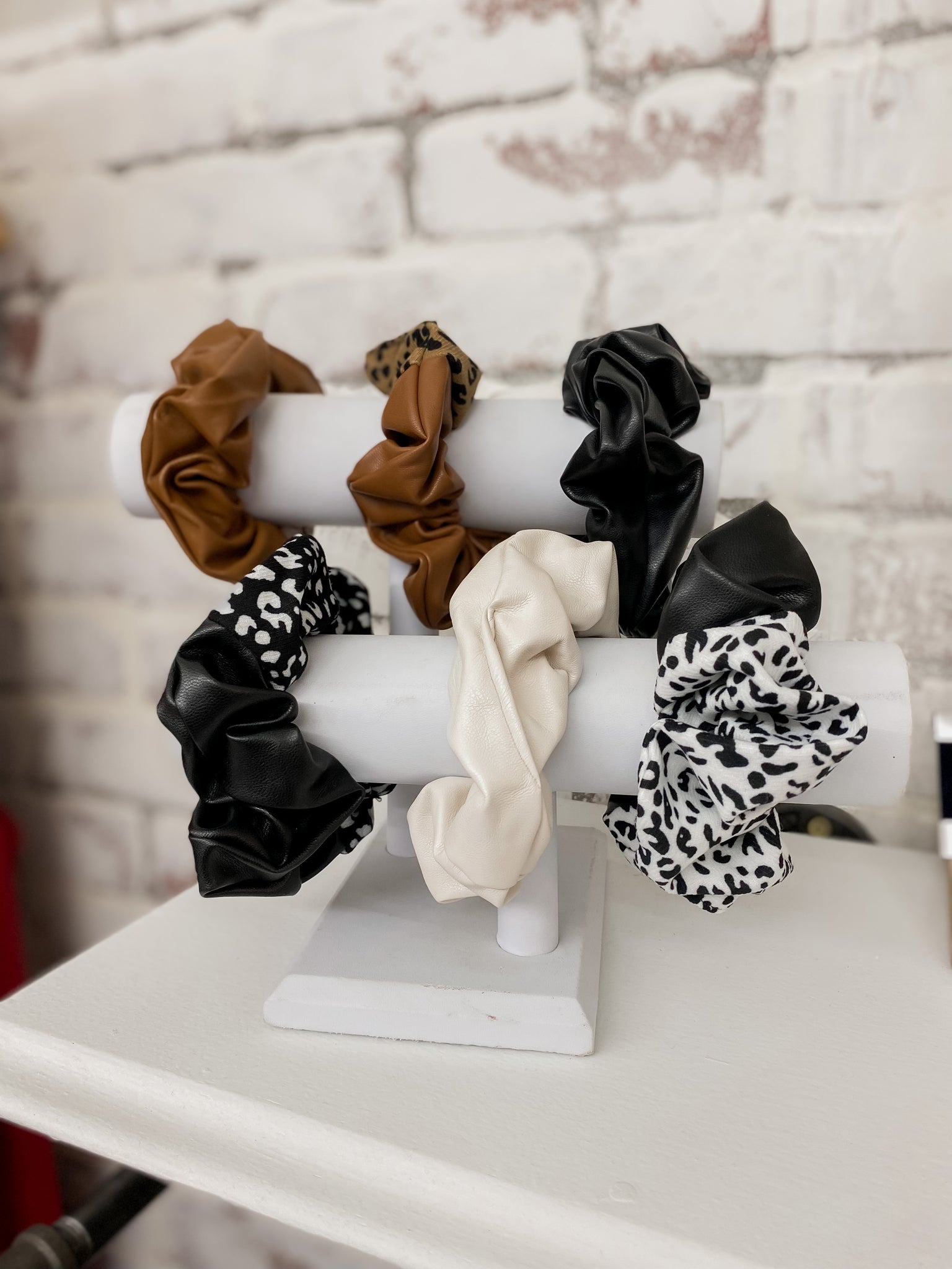 Leather Scrunchies