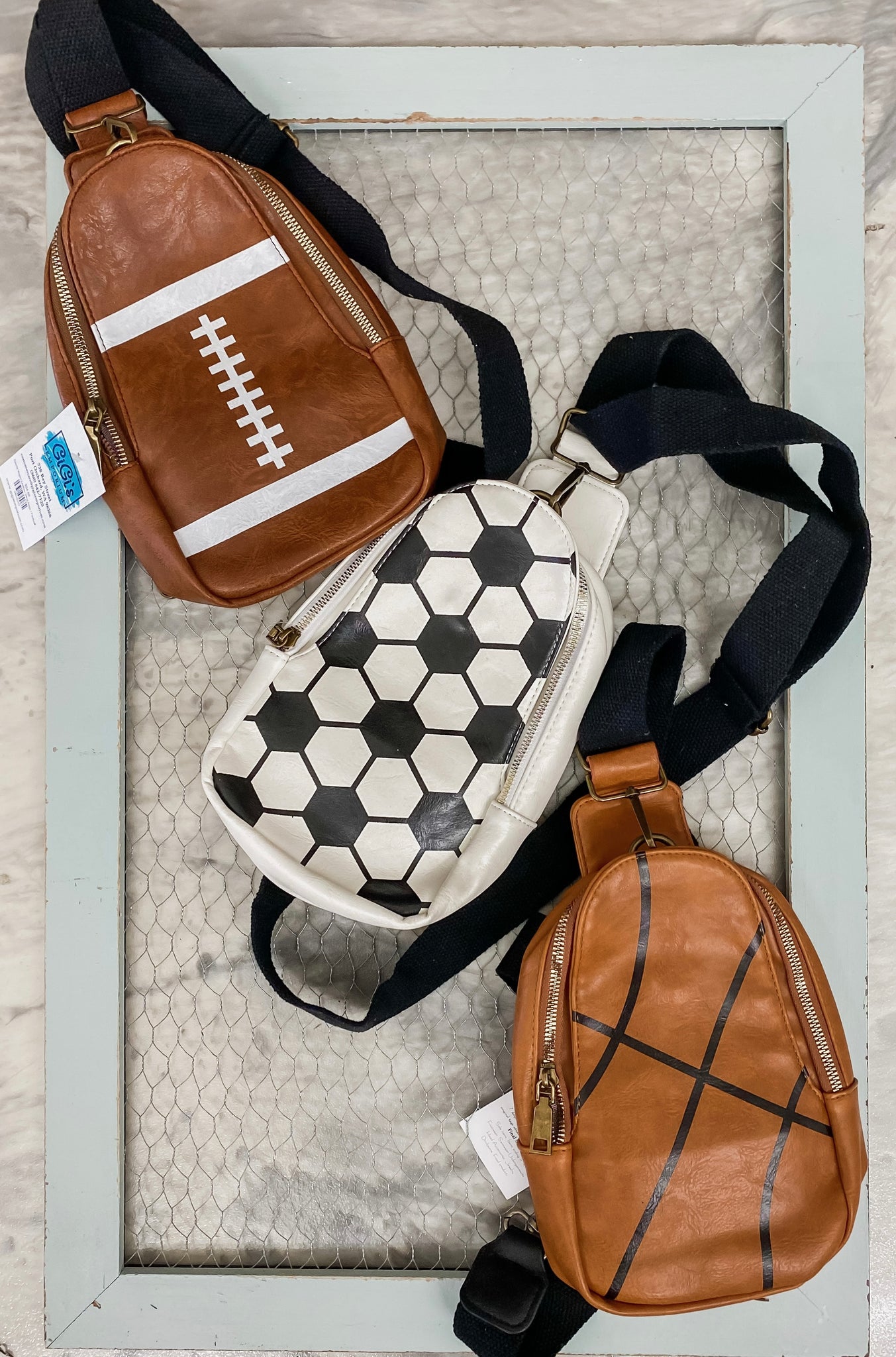 Sports Vegan Leather Sling Bags