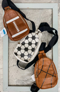 Sports Vegan Leather Sling Bags
