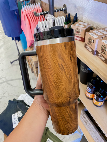 Queenly Quencher Tumbler Wood Grain