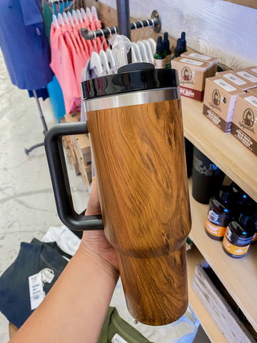 Queenly Quencher Tumbler Wood Grain