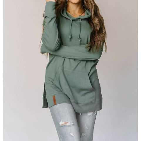Ampersand Ave Sideslit Hoodie Chive