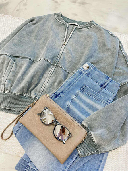 Vintage Washed Jacket in Jade
