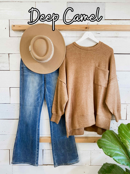 Brushed Melange Oversized Sweater Fall Colors