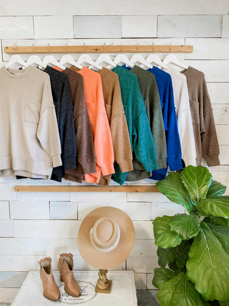 Brushed Melange Oversized Sweater Fall Colors