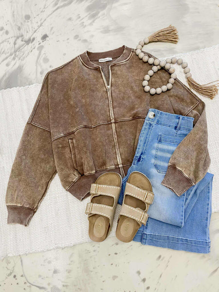 Vintage Washed Jacket in Mocha