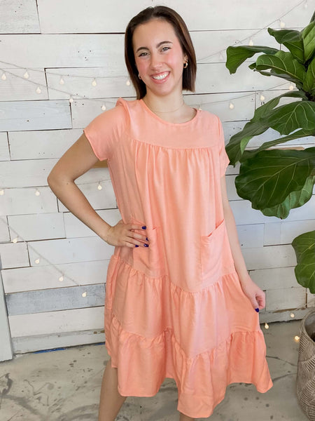 Babydoll Linen Pocket Dress