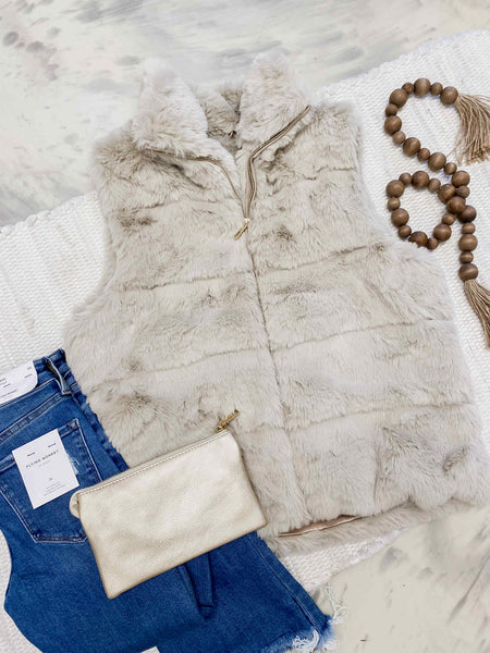Champange Fur Vest Black Label