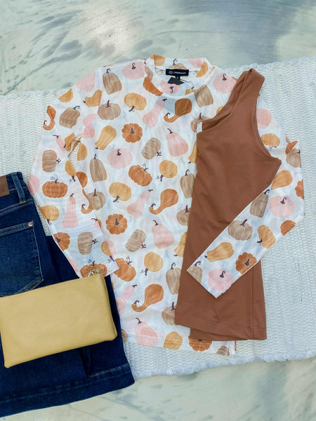 Pumpkin & Gourds Mesh Top