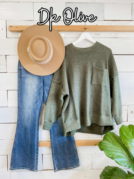 Brushed Melange Oversized Sweater Fall Colors