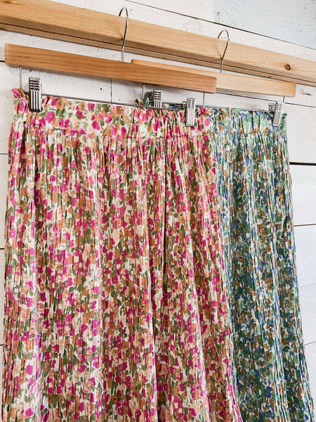 Floral Pleated Skirts