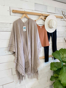 Bohemian Ruana in Gray