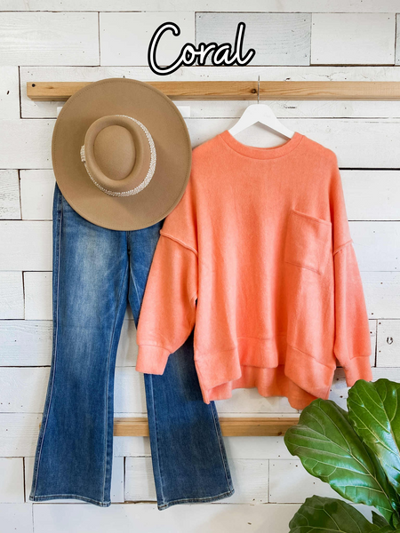 Brushed Melange Oversized Sweater Fall Colors