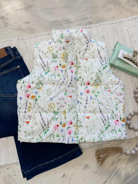Floral Field Vest
