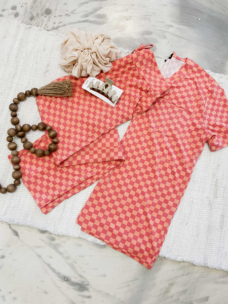 Checkered Cloud Modal Pajama Set