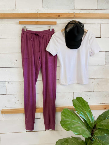 Michelle Mae Corrine Joggers in Plum