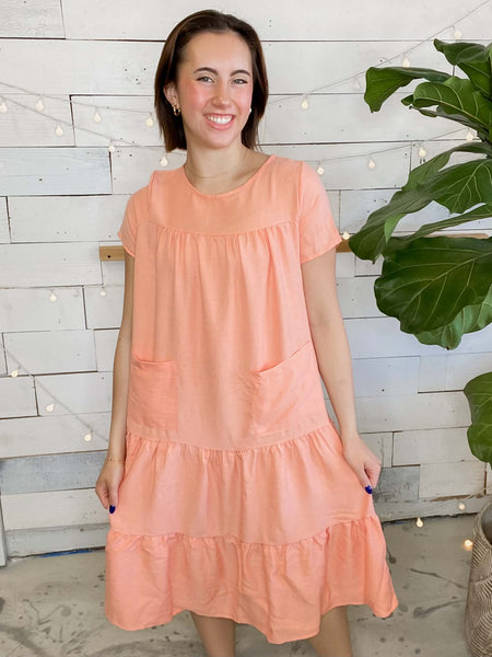Babydoll Linen Pocket Dress
