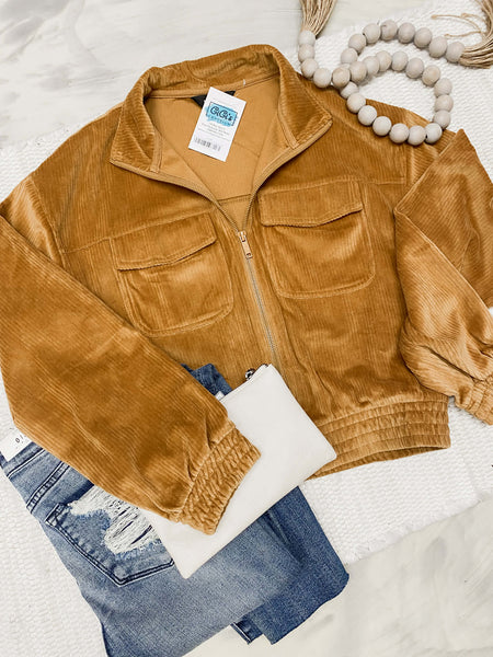 Cordurory Mock Jacket Mustard
