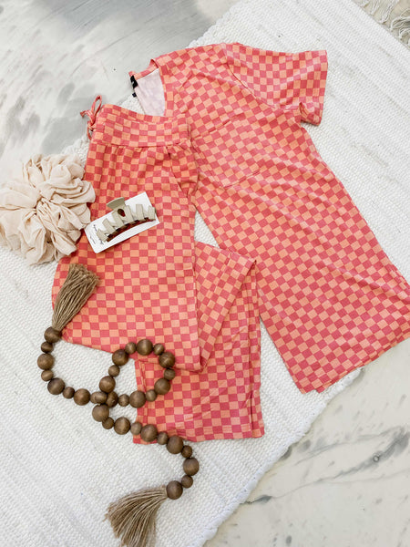 Checkered Cloud Modal Pajama Set