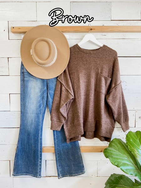 Brushed Melange Oversized Sweater Fall Colors